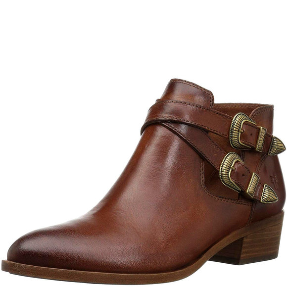 Frye Ray Women Ankle Booties Cognac 6m
